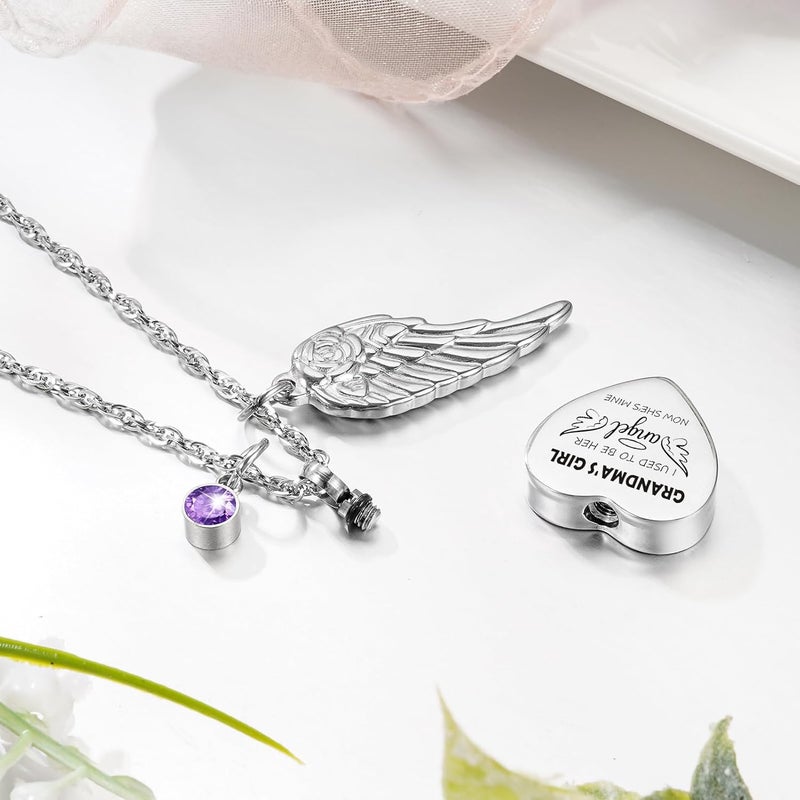 Dletay Heart Urn Necklace for Human Ashes Cremation Jewelry with 12 Birthstones Cremation Necklace for Ashes - Image 2
